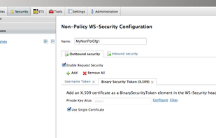 Non-Policy WS-Security configuration
