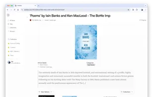 Rich reader mode showing screenshots and export options