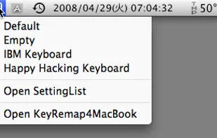 KeyRemap4MacBook menubar