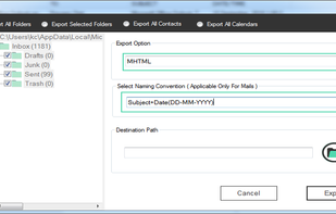 Provides Naming Convention for saving PST emails.