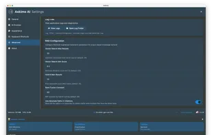 Advanced customization include RAG. Logging, etc
