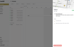 The Lockii item details page with a full item history and GPS tracking
