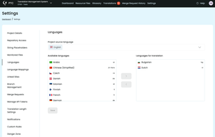 Add or remove languages