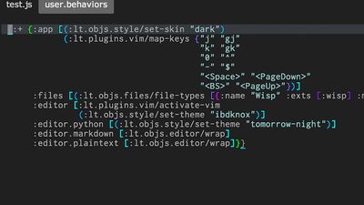 Keymaps, behaviors, and Light Table's Behavior-Object-Tag engine means you can easily shape your IDE to whatever your work requires.