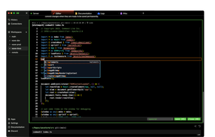 Our integrated editor, codeedit—leveraging Monaco, the engine behind VSCode—enables inline editing of both local and remote files.