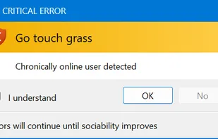 Example Message Box Go Touch Grass