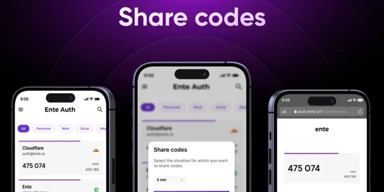 Share 2FA codes with Ente Auth securely with new feature image