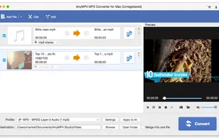 AnyMP4 MP3 Converter for Mac screenshot 1