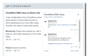Dedicated event page with Twitter feed, event updates and Disqus comments enabled