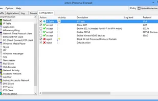 Jetico Personal Firewall screenshot 1