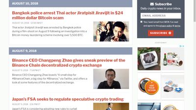 Max Crypto News homepage as of July 9, 2018