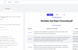 Page-Line Deposition Summary