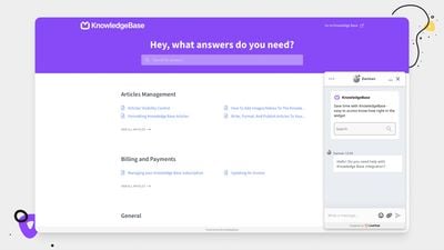 KB from the guest/customer side + KnowledgeBase booster inside chat widget