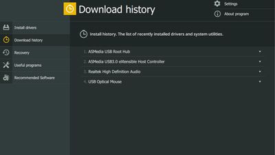 Drivers download history