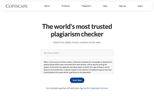 Copyscape screenshot 1