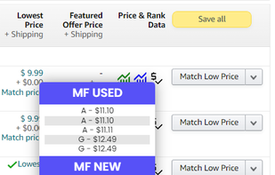 Additional pricing data