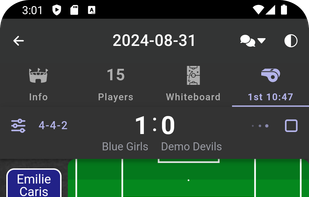 Manage game-time substitutions and stats