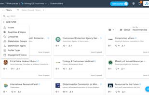 Easily and effectively find engagement pathways between two stakeholders.