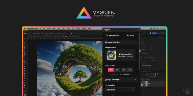 Magnific AI launches official Photoshop plugin for AI-powered image upscaling & enhancing image