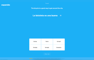 Build sentences  with interactive exercises on Espanido.