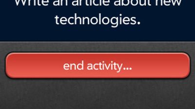 Palm Pre/Pixi: main screen with timer and current activity
