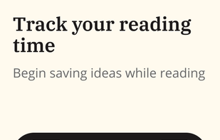 After adding a book in the app ( you can't read the book in the app) and decide to read it, the user starts a Reading Session. This screen shows the Reading Session screen where the reader can track their reading time and add notes. there are multiple ways to add notes such as: scanning a a page and extract a quote from it, type the ideas on your own; or use the speech recognition function and dictate your idea.