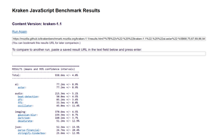 Kraken JavaScript Benchmark screenshot 1