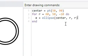 Using the Lua-based interactive program mode for drawing.