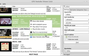 GTK YouTube Viewer screenshot 1
