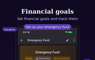 Track financial goals. Know all the locations where you saved up for that goal. 