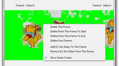 Frame context-menu. Ability to switch on the geen screen
