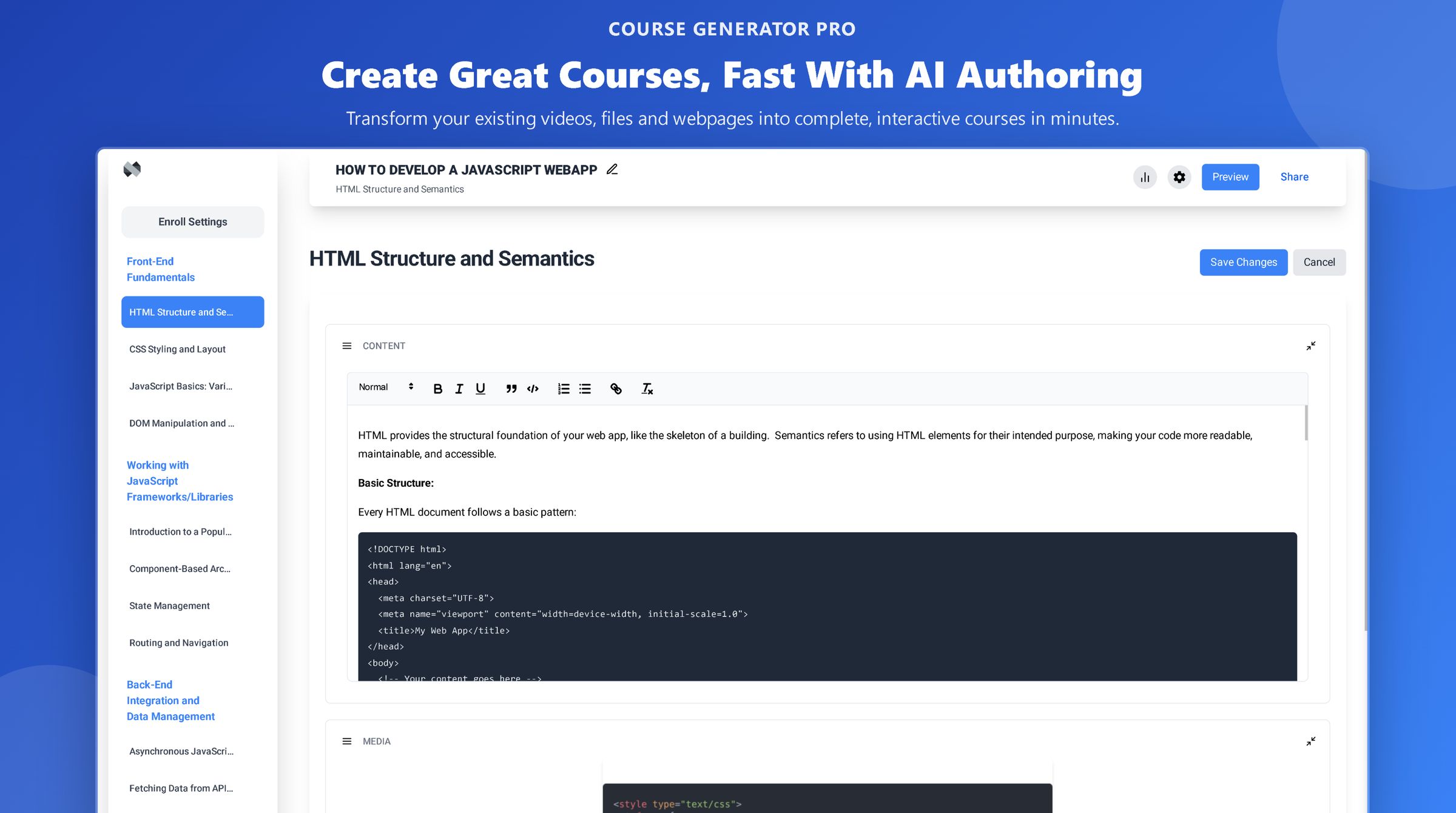 Course Generator Pro: Create quality courses in minutes, not days ...