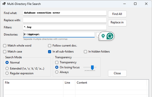 WinFindGrep screenshot 1