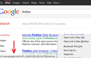 Google search link fix screenshot 1