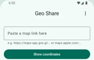 GeoShare converting a google maps link
