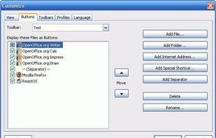 Freebar configuration options.