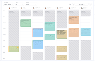 Teacher Calendar | Daily Schedule by Instructor
