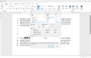 HERI Editor - Font Dialog