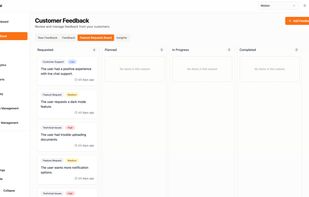 Once the feedback is flagged as a feature request, But report or Technical issue. It will be added to the feature request board for automatic tagging.