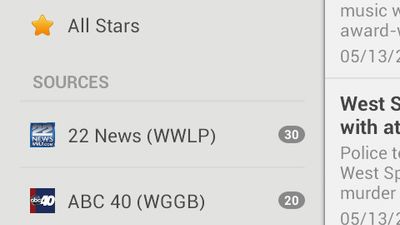 Western MA News Android screenshot of left menu