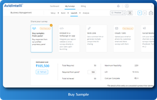 Reach out to your right Target Group through Emails, SMS, Weblink, Buying Samples etc.