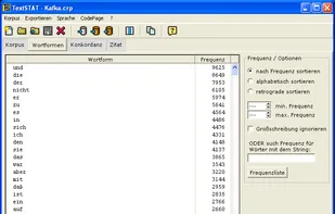 TextSTAT screenshot 1