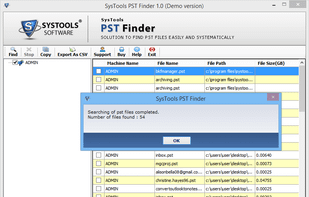  Software will start fetching details of all located PST files from a selected machine on the screen.
