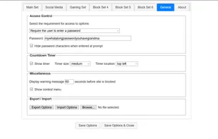 Options Page (General)