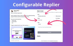 Replier suggest you accurate replies to tweets according to your goal