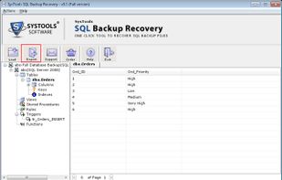 Export the file after recovery process