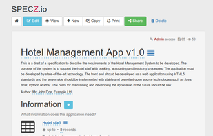 Software Requirements Specification - Edit mode
