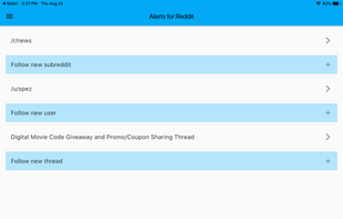 Alerts for Reddit screenshot 2