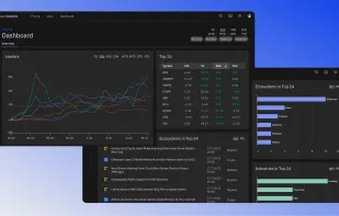 Inuali dashboard showing the top-performing tokens, sectors, and the latest news.