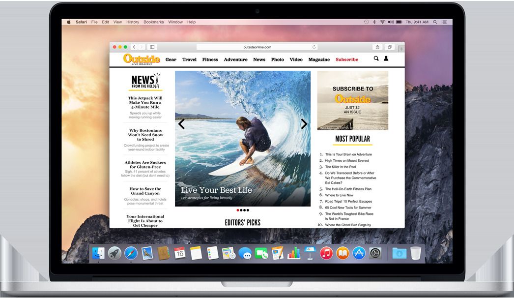 widows browser like safari